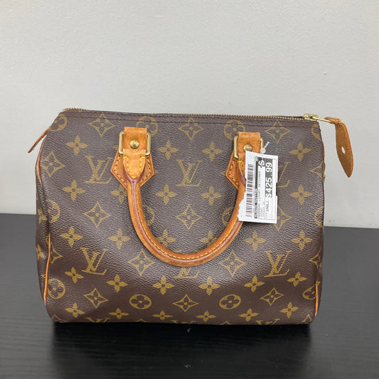 Handbag Luxury Designer By Louis Vuitton In Brown, Size:Small