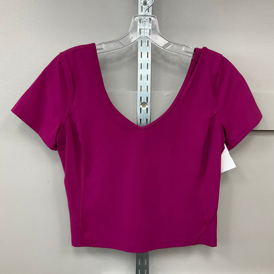 Athletic Top Ss By Lululemon In Maroon, Size:S