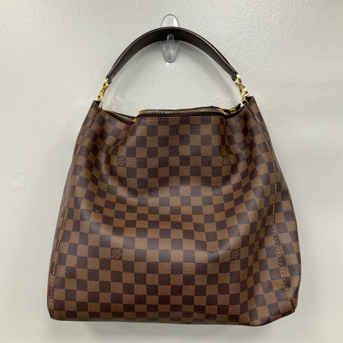 Handbag Luxury Designer By Louis Vuitton In Checkered Pattern, Size:Large