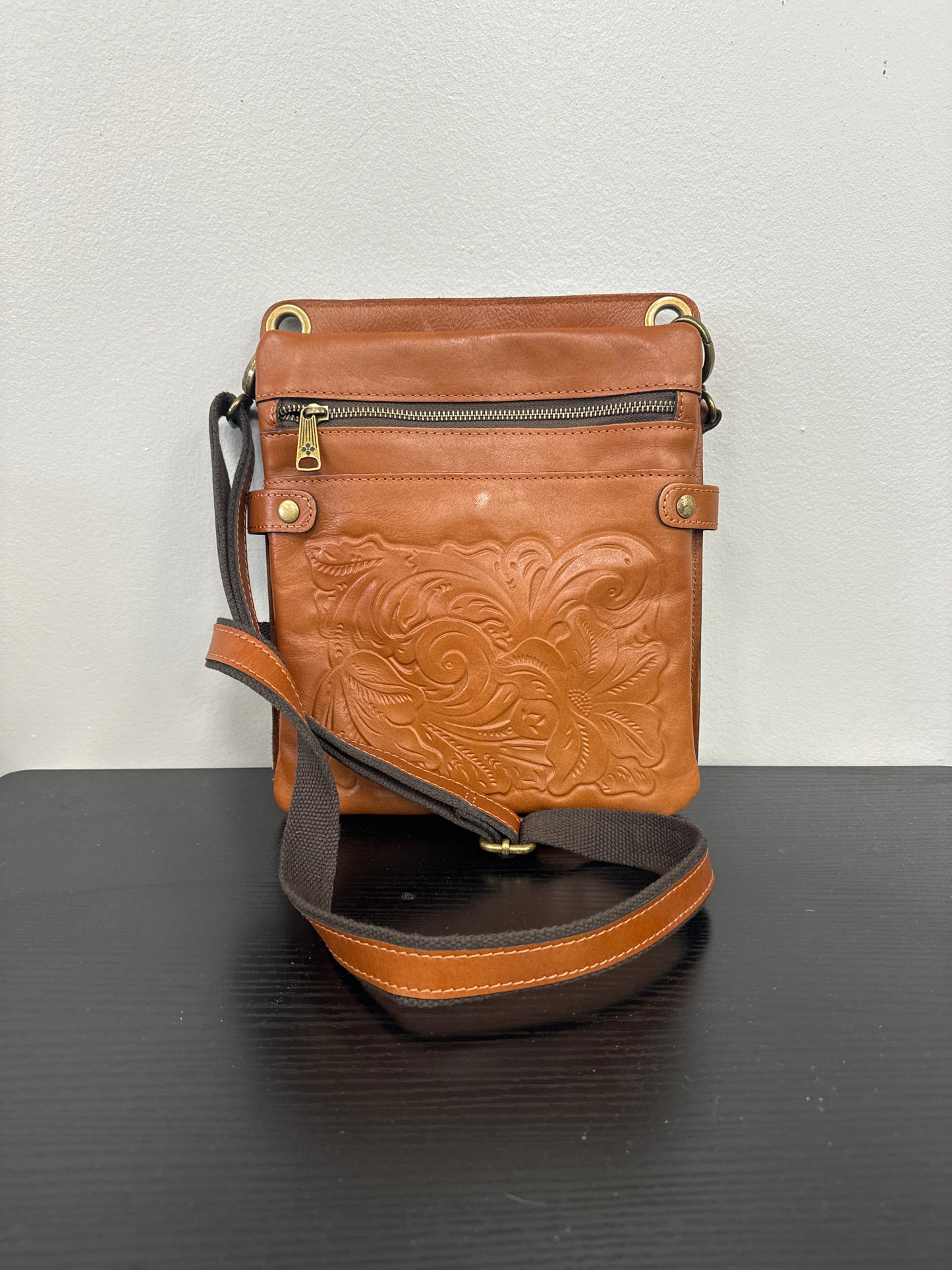 Crossbody Designer By Patricia Nash In Brown, Size:Medium