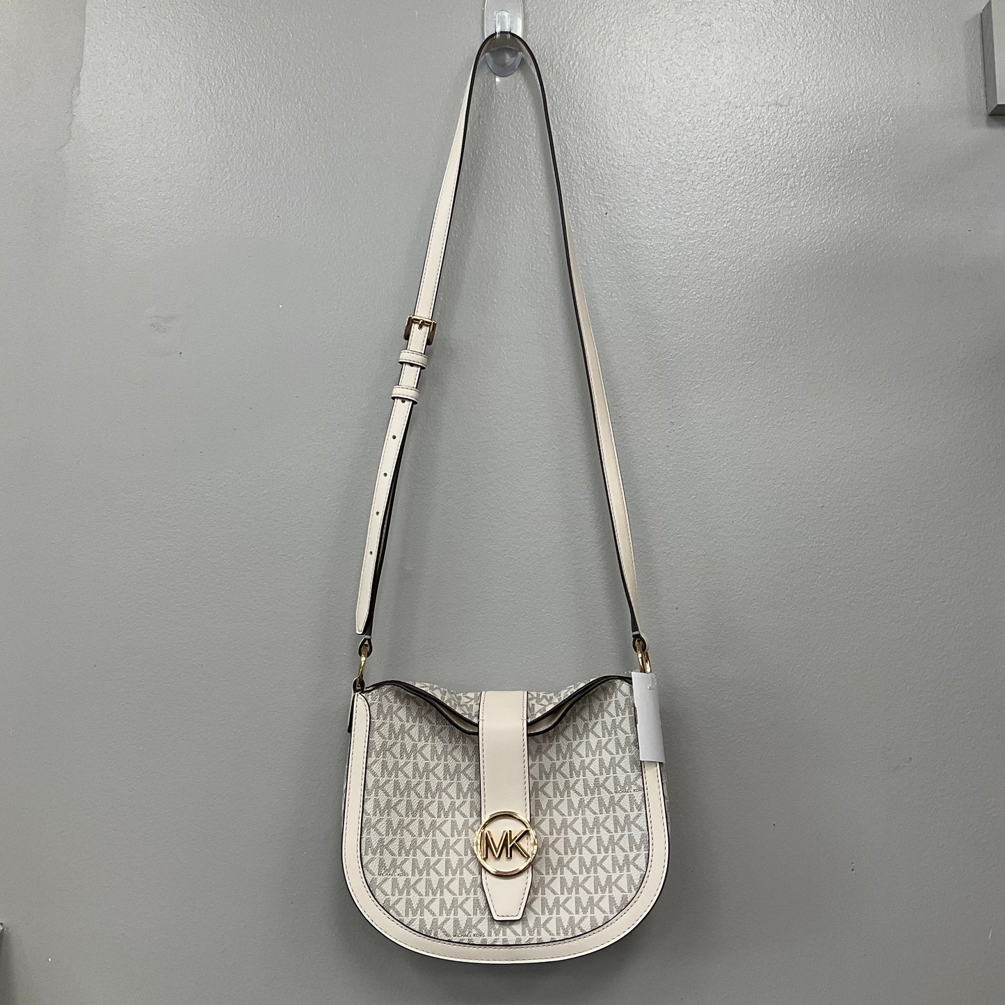 Crossbody Designer By Michael Kors In Cream, Size:Medium