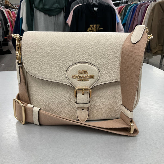 Crossbody Designer By Coach In Cream, Size:Small