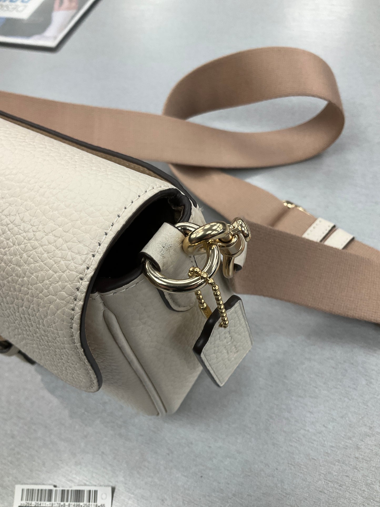 Crossbody Designer By Coach In Cream, Size:Small