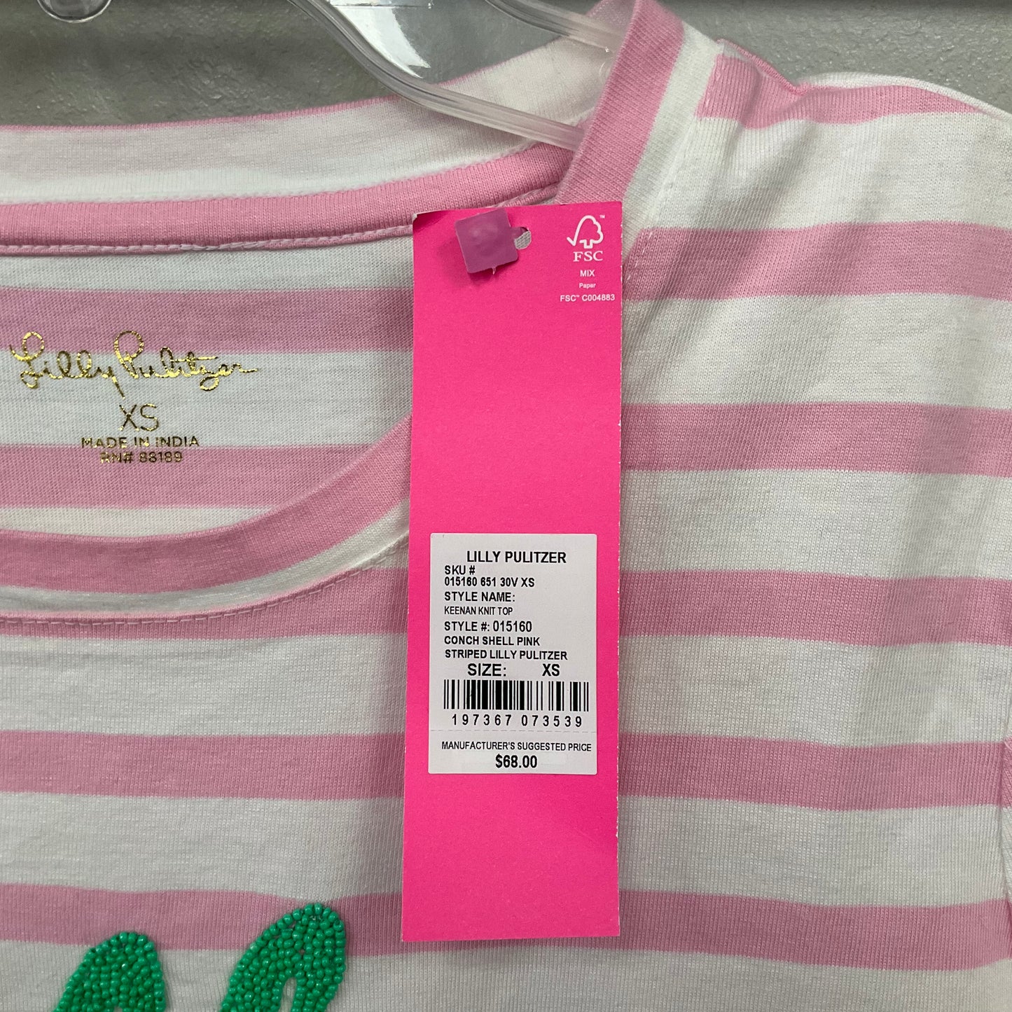 Top Short Sleeve Designer By Lilly Pulitzer In Striped Pattern, Size: Xs