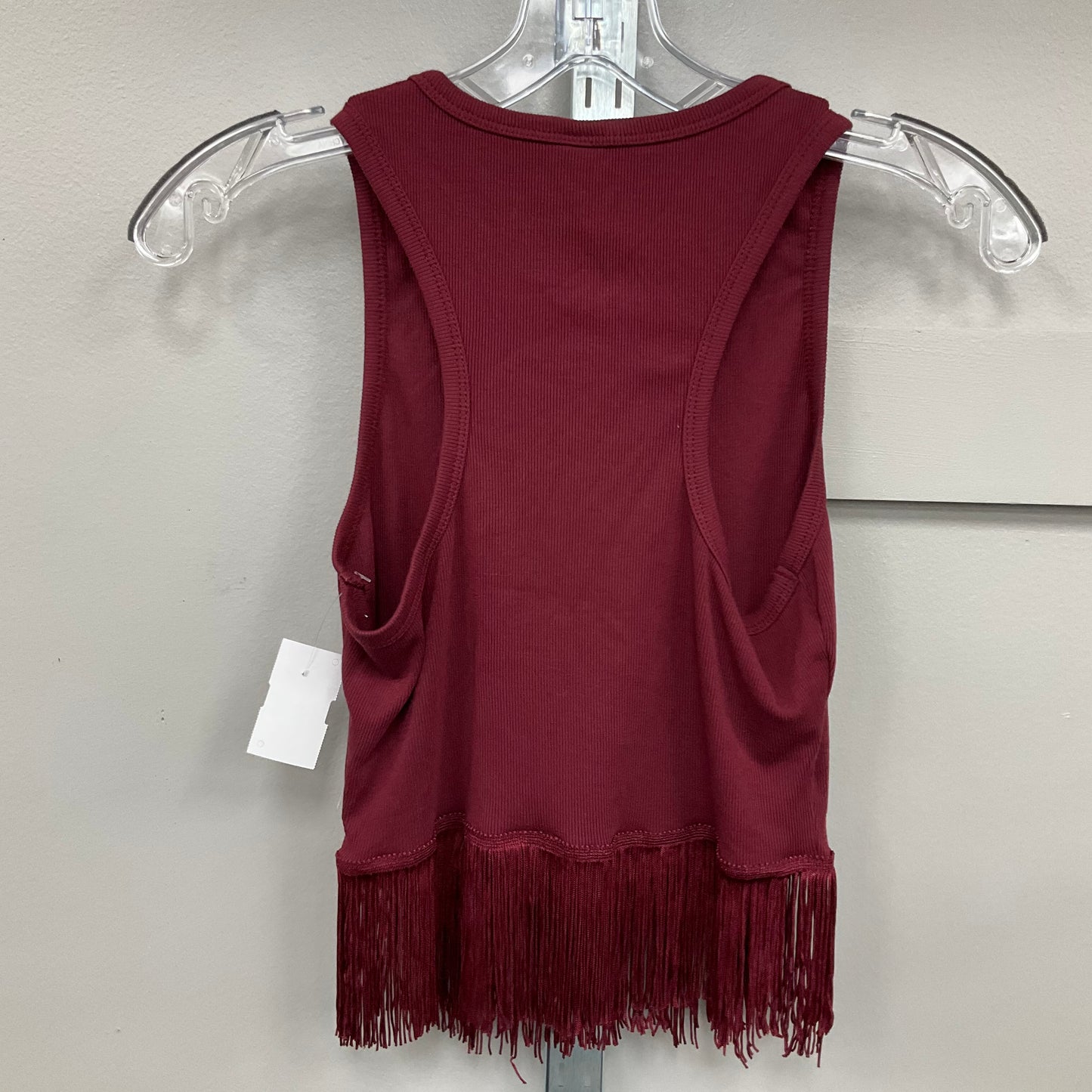 Top Sleeveless In Maroon, Size:S