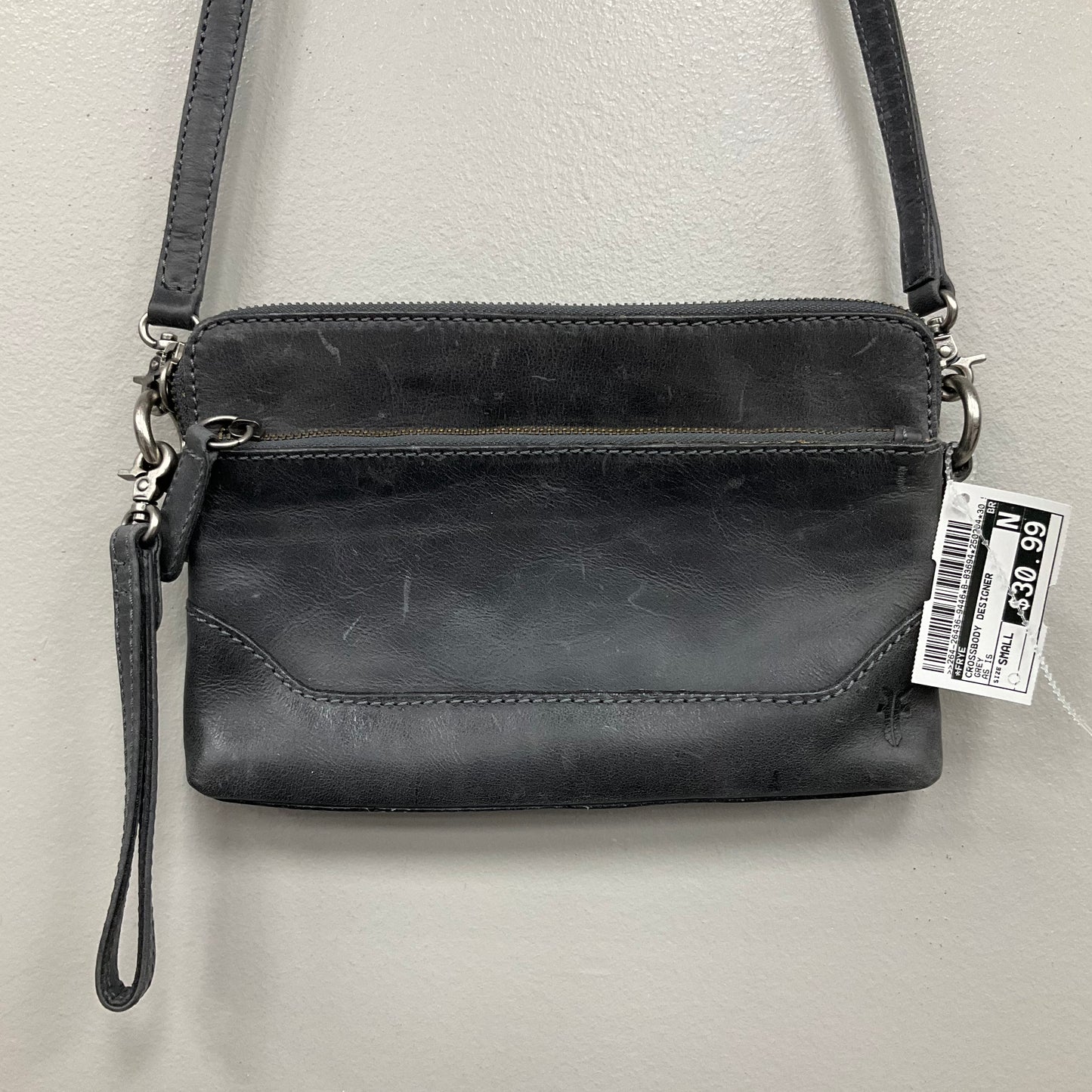 Crossbody Designer By Frye In Grey, Size:Small