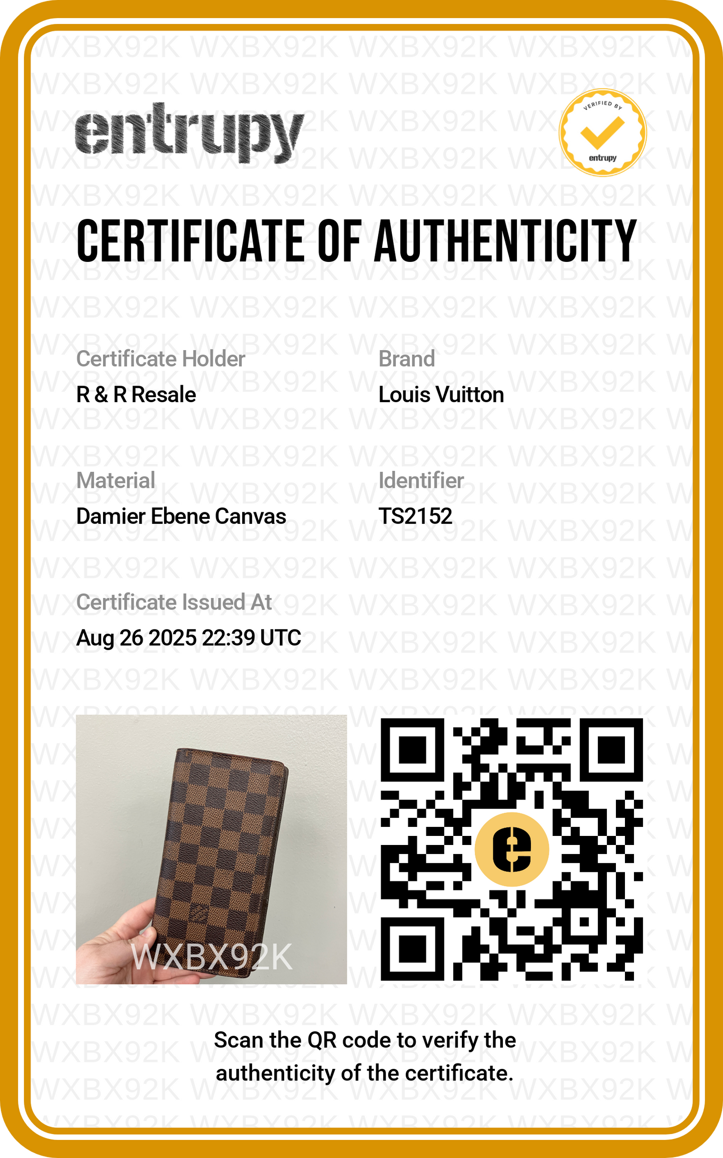 Wallet Luxury Designer By Louis Vuitton In Checkered Pattern, Size:Medium