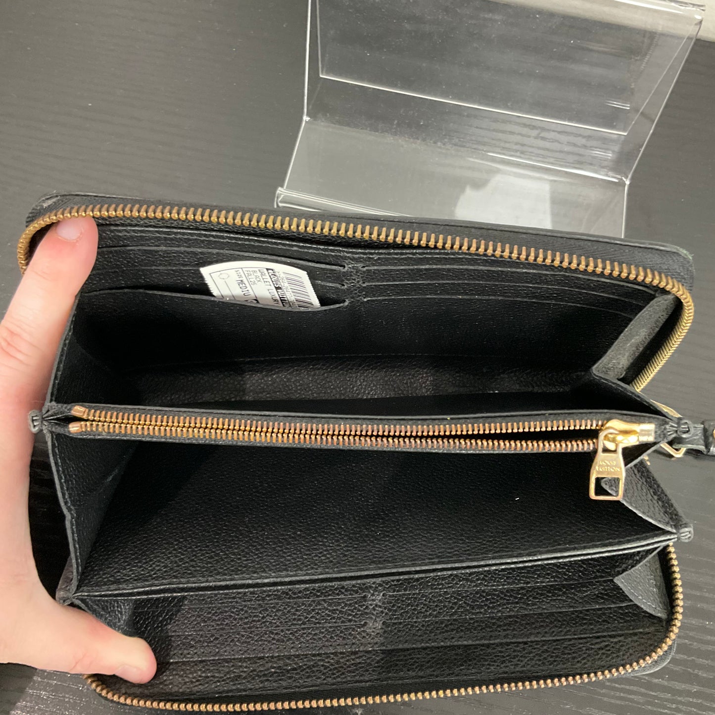 Wallet Luxury Designer By Louis Vuitton In Black, Size:Medium
