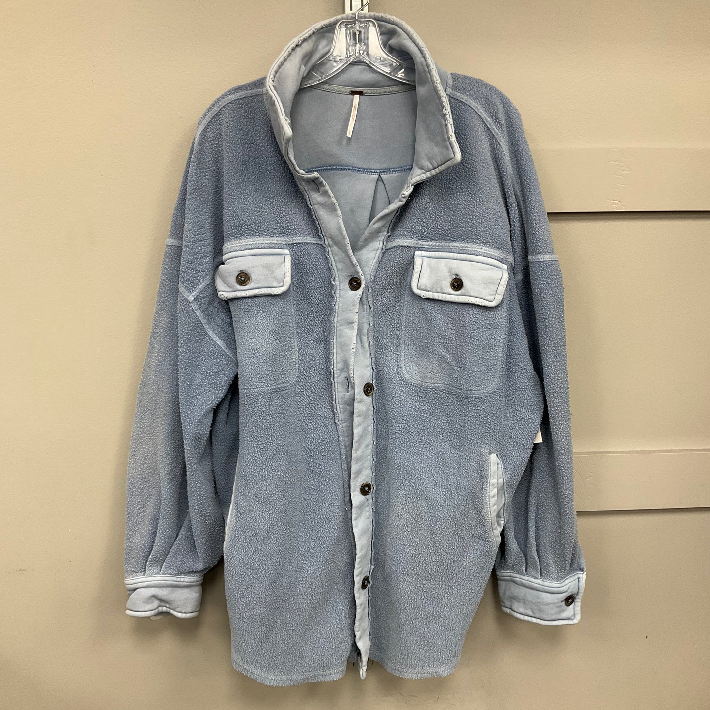 Jacket Shirt By Free People In Blue, Size:S