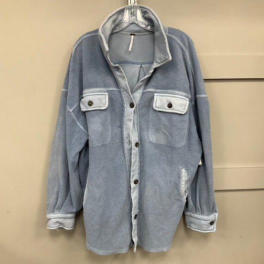 Jacket Shirt By Free People In Blue, Size:S