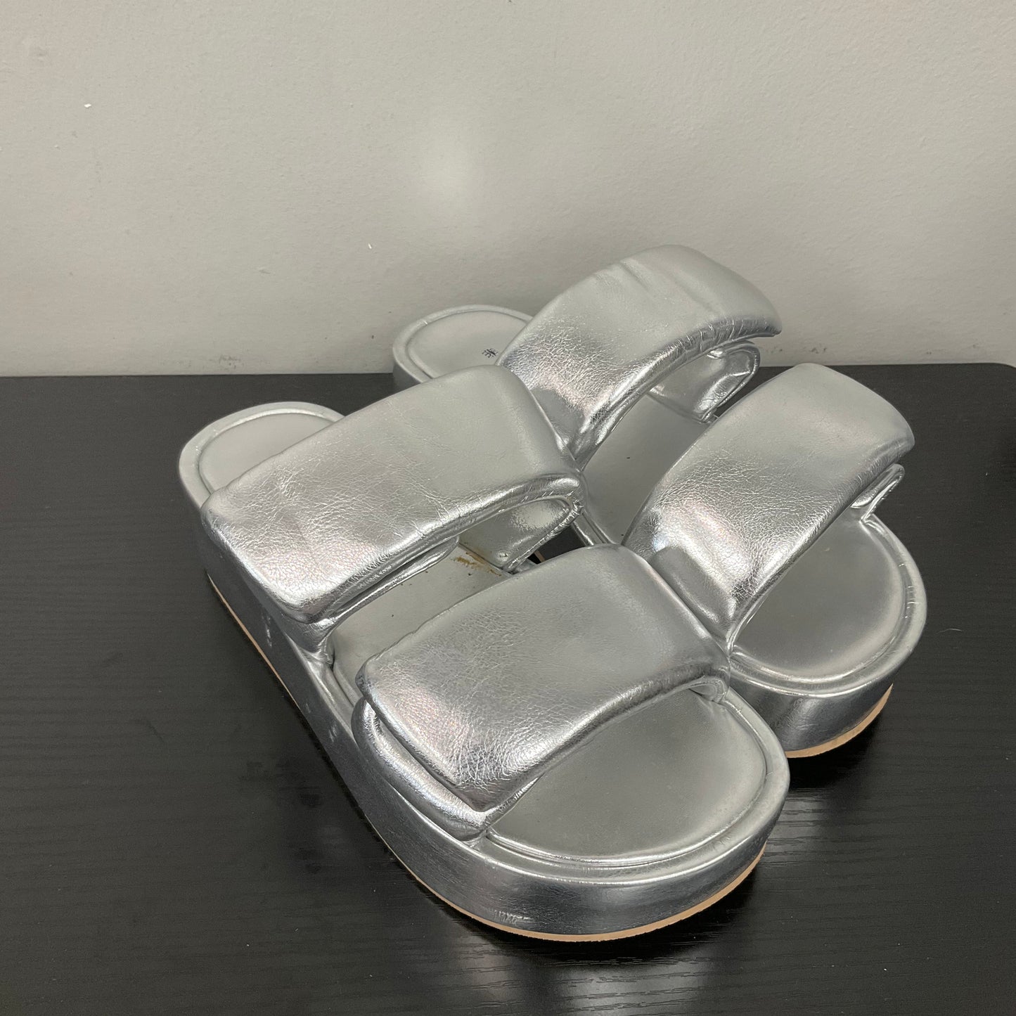 SANDALS HEELS PLATFORM by   CMC In SILVER, Size: 7