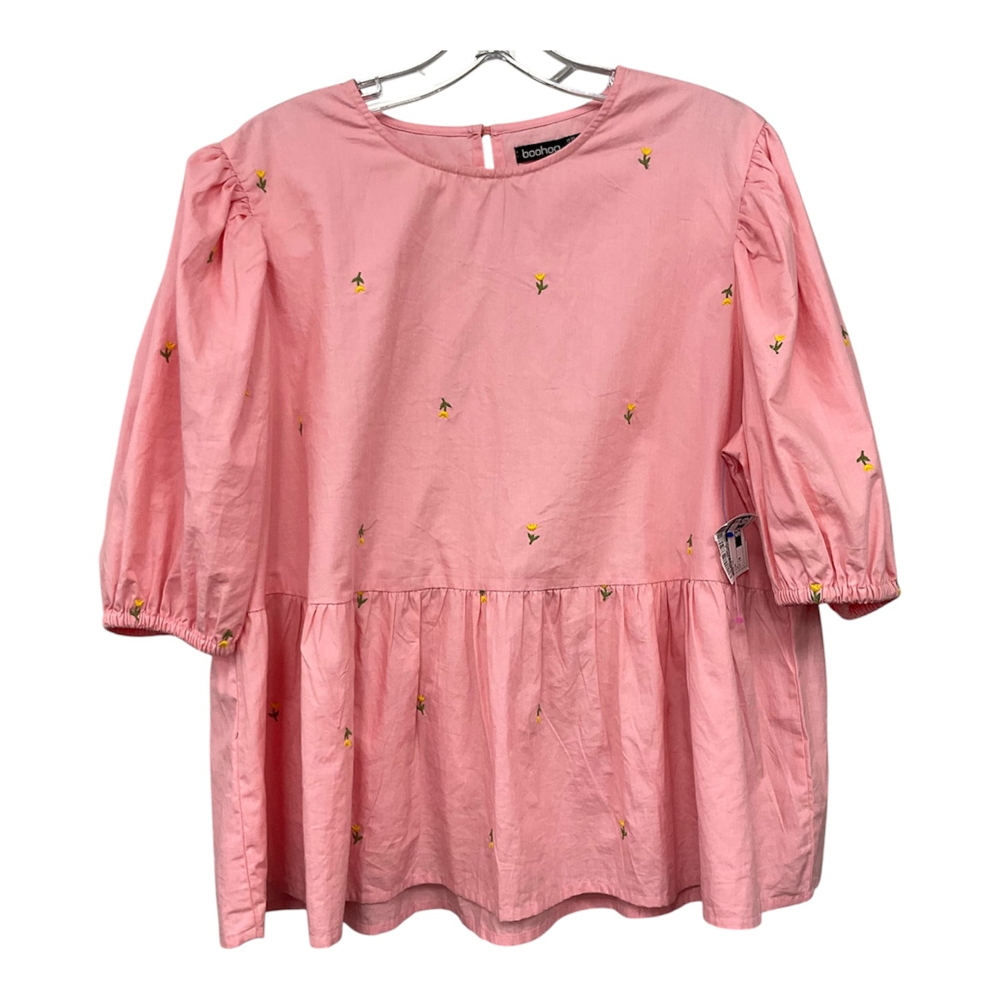 Top Short Sleeve By Boohoo Boutique In Pink, Size: 16