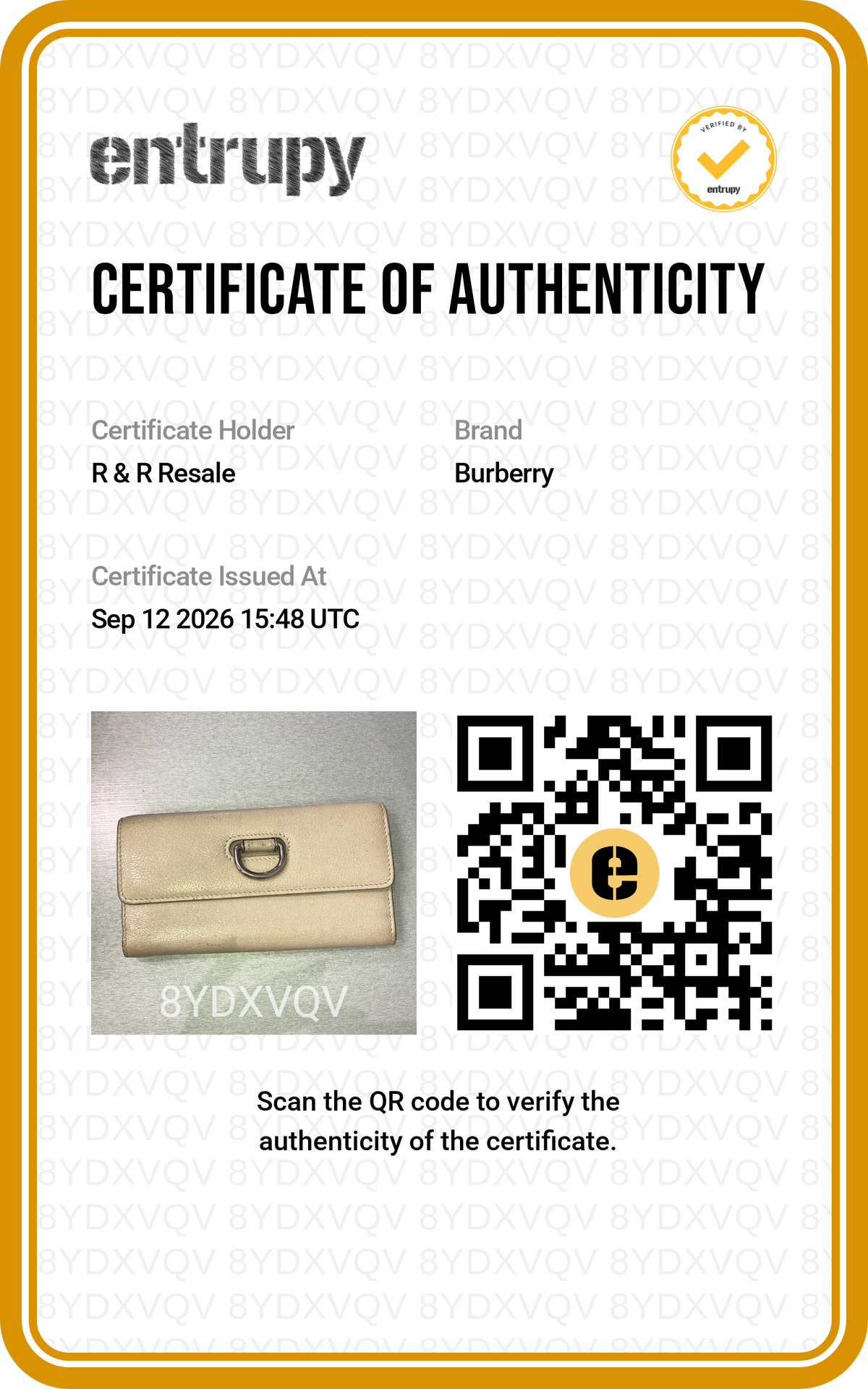 Wallet Luxury Designer By Burberry, Size: Medium