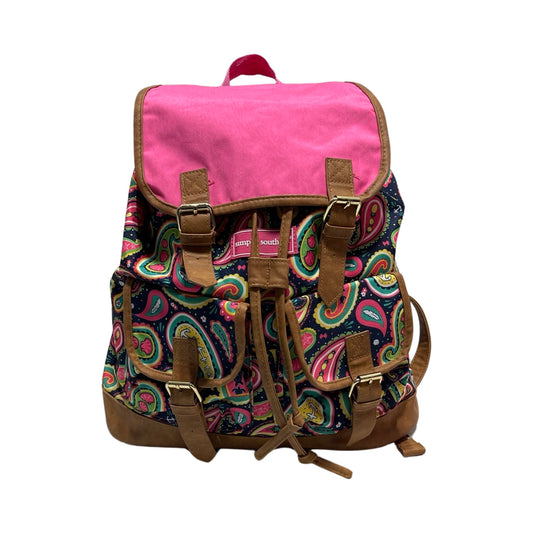 Pink and Brown Paisley Backpack By Simply Southern  Size: Large
